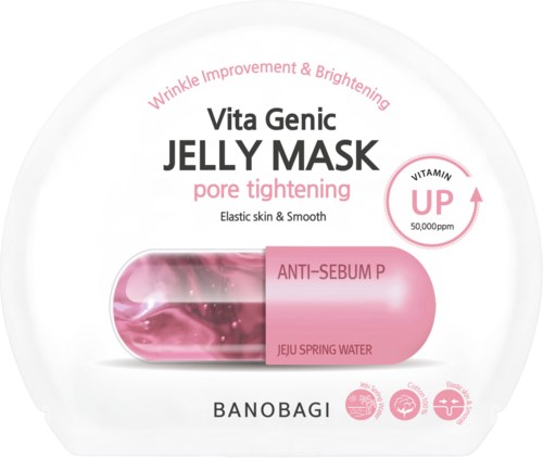 Vita Gonic Jelly Mask för porförtätning, innehåller Jeju springvatten, vitamin UP och anti-sebum ingredienser.