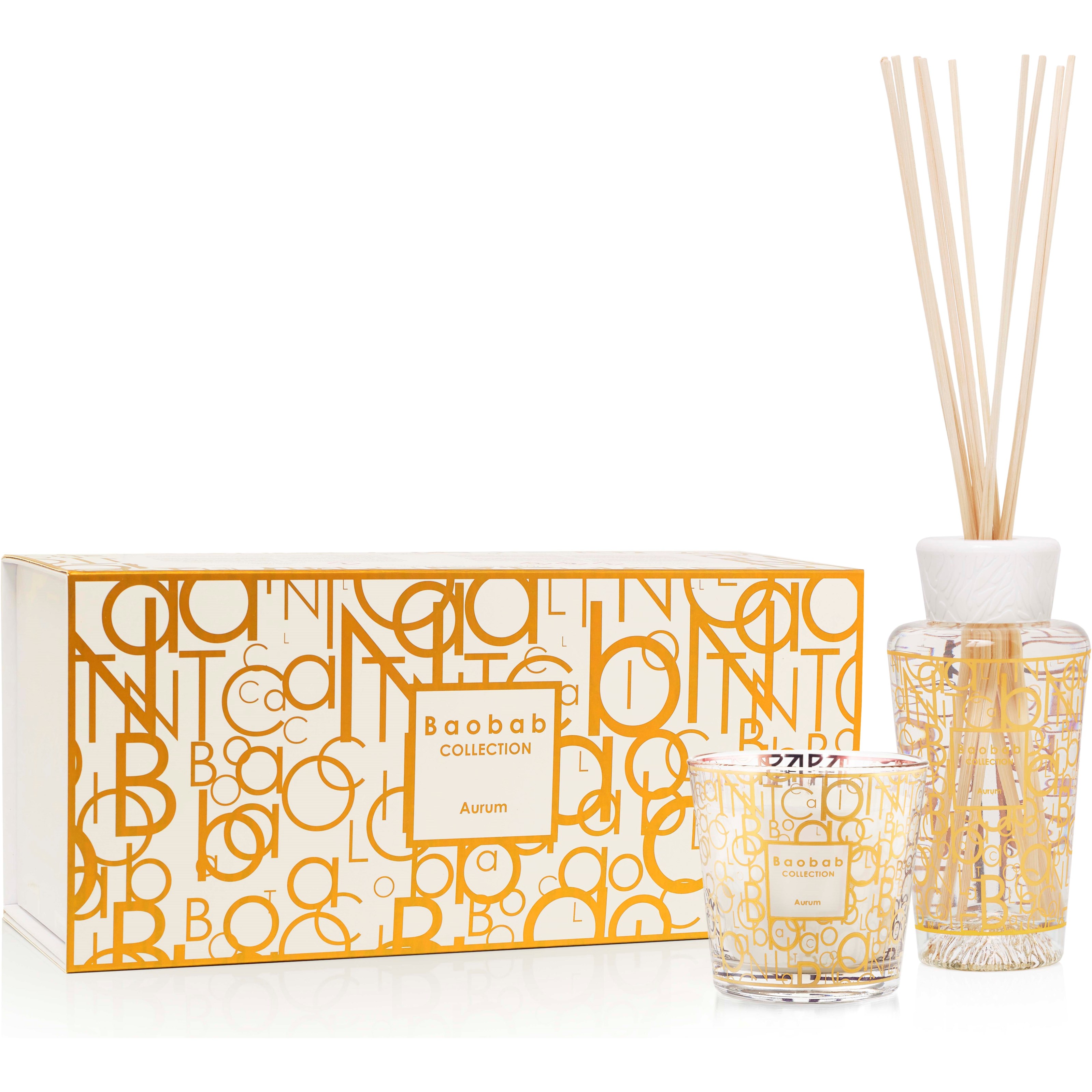 Läs mer om Baobab Collection Aurum Gift Box Fragranced Candle + Diffuser