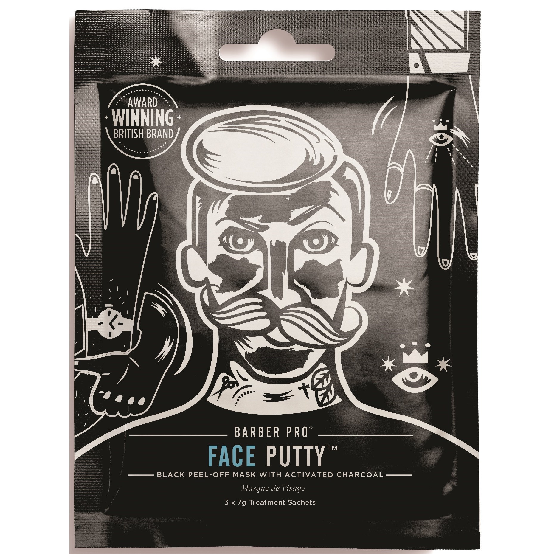 Läs mer om Barber pro Face Putty Black Peel-Off Mask With Activated Charcoal