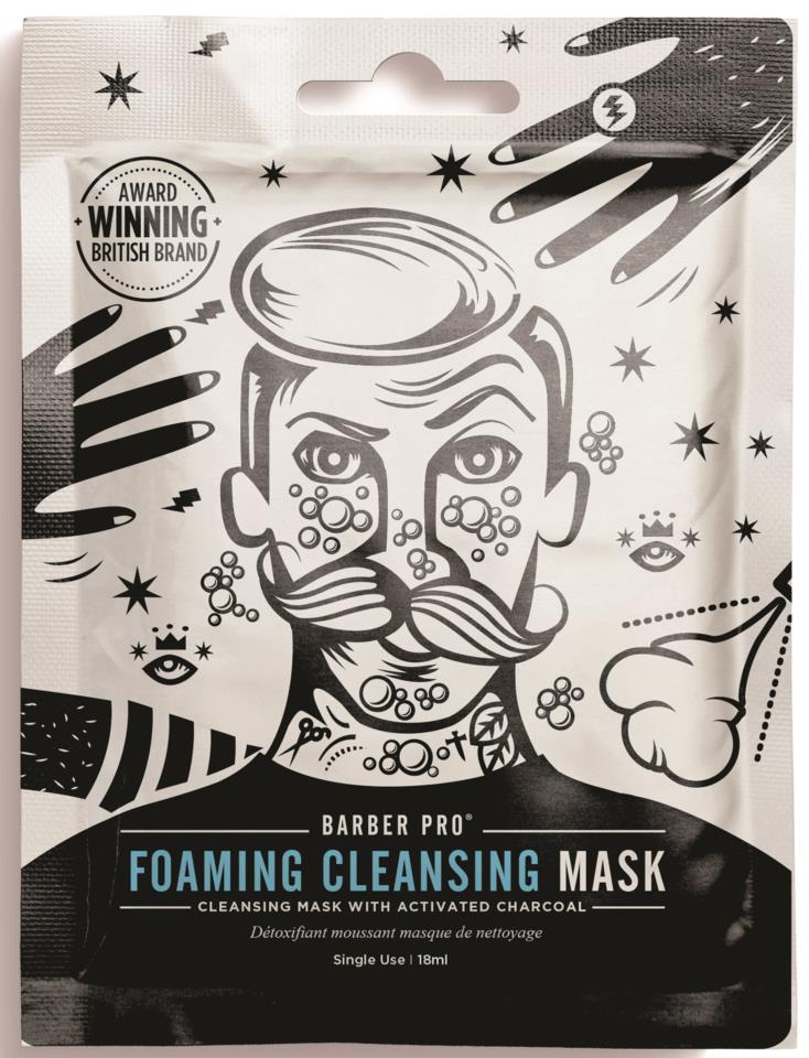 Barber pro Foaming Cleansing Mask Cleansing Mask With Activated Charcoal