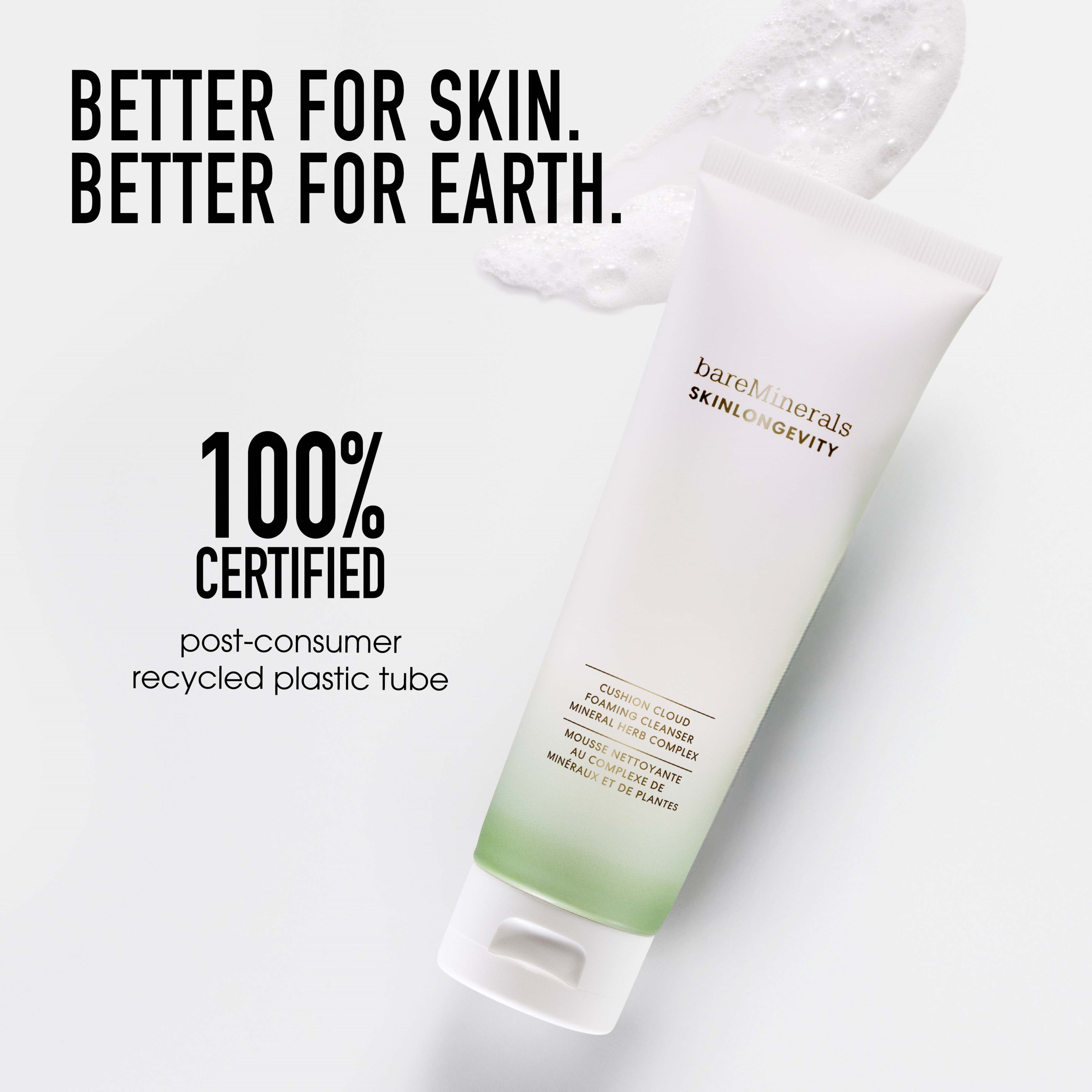 bareMinerals SKINLONGEVITY Cushion Cloud Foaming Cleanser 120 ml (obrázok 4)