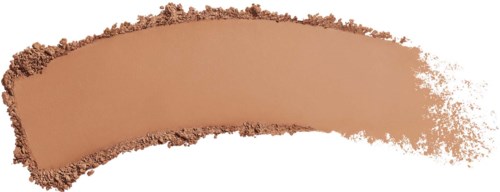 A swatch of light brown powder, spread in a curved shape on a white background.