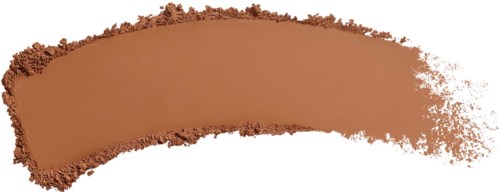 A curved line of brown makeup powder or eyeshadow, with a soft edge. The background is black.
