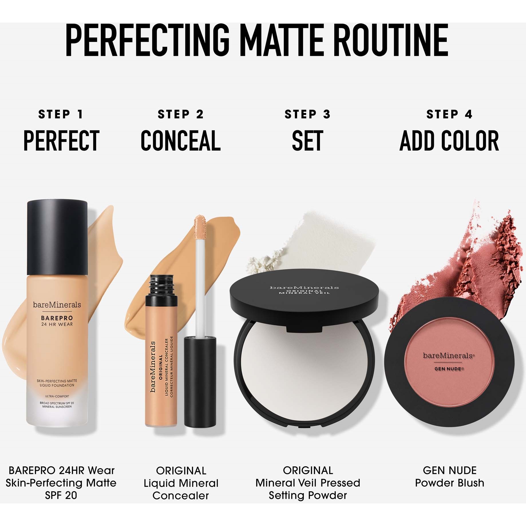 Alternativ bild 1 för bareMinerals BarePro 24H Matte Liquid Foundation Deep 57 Neutral