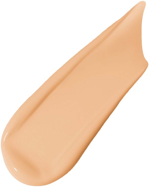 En beige flytande foundation med en slät, krämig textur och en något spetsig spets.