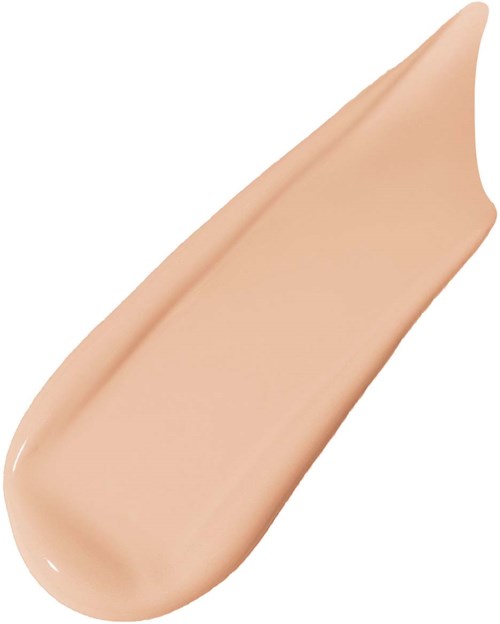 En beige flytande sminkprov med slät textur och något spetsigt spets.