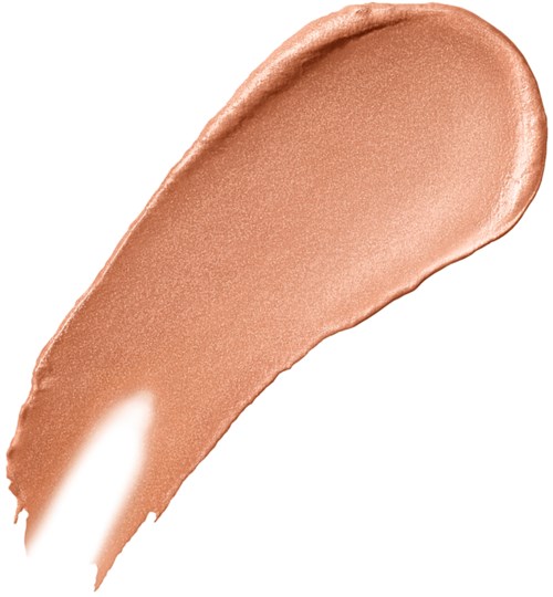 Et strøg med glansfuld beige eller nude makeup, sandsynligvis foundation eller concealer.