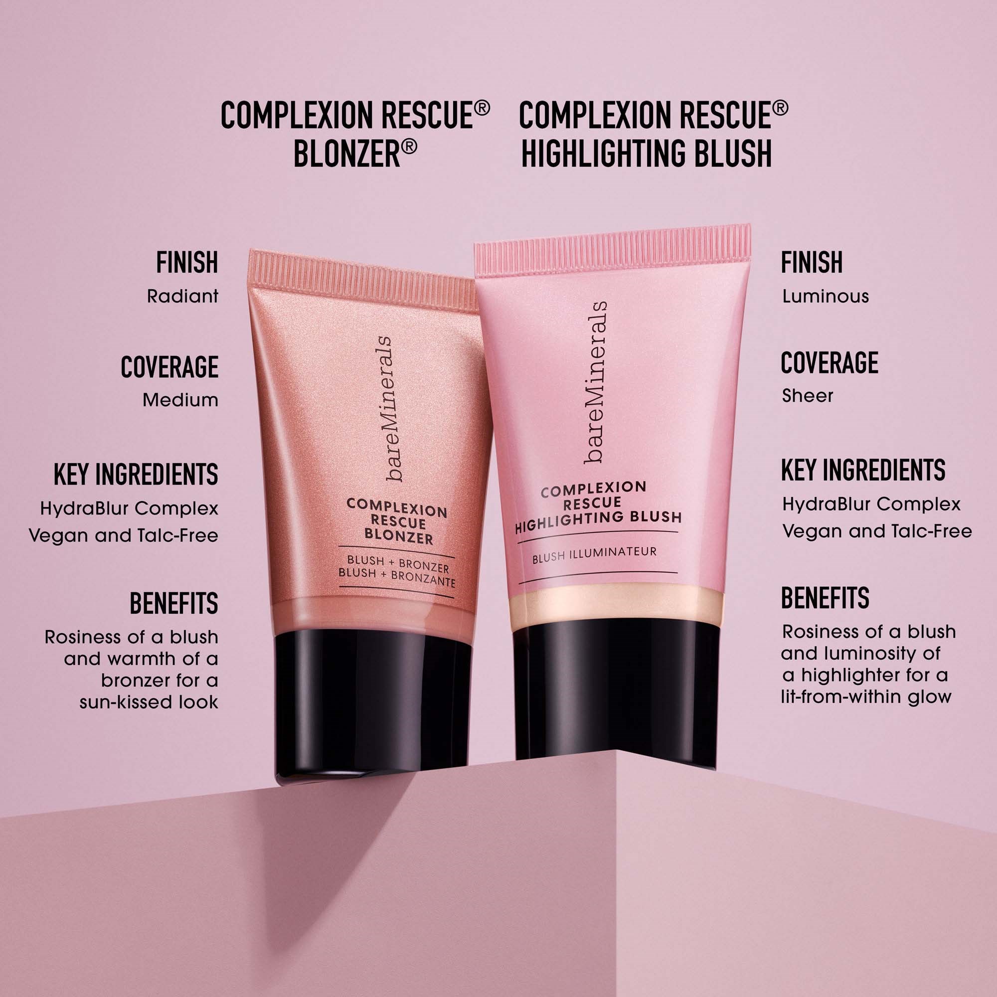 bareMinerals COMPLEXION RESCUE Highlighting Blush Pink Glow (obrázok 8)