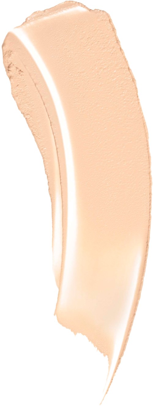 A curved, light beige make-up product with a smooth, creamy texture.
