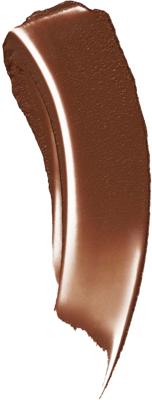 A brown streak with a silky, shiny appearance on a white background.