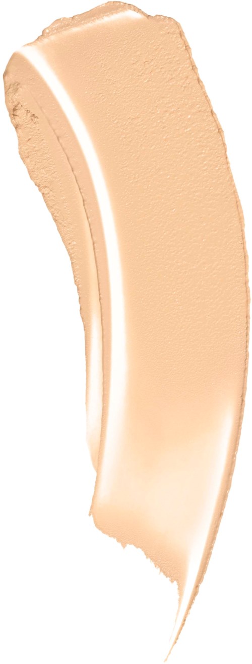 A beige cream spread with a smooth, curved shape and a white stripe in the middle.