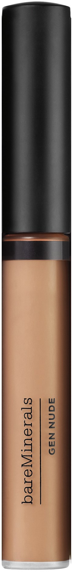 A concealer tube with black cap and beige liquid, labeled BareMinerals Gen Nude.