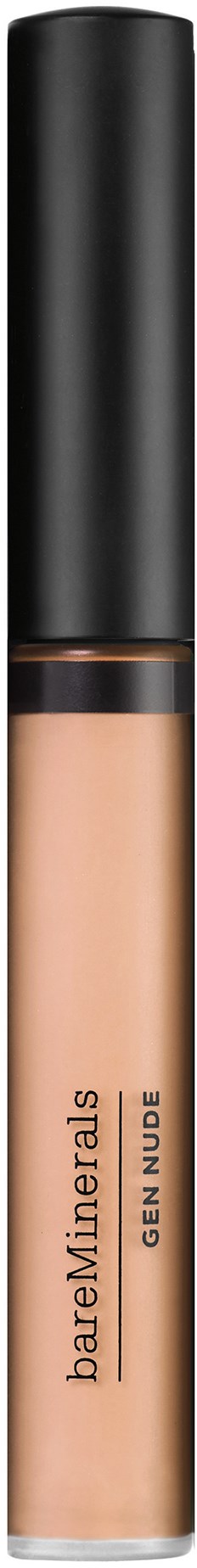 Beige nestemäinen peiteaine mustalla korkilla ja kultaisella nauhalla, BareMinerals Gen Nude merkinnällä.