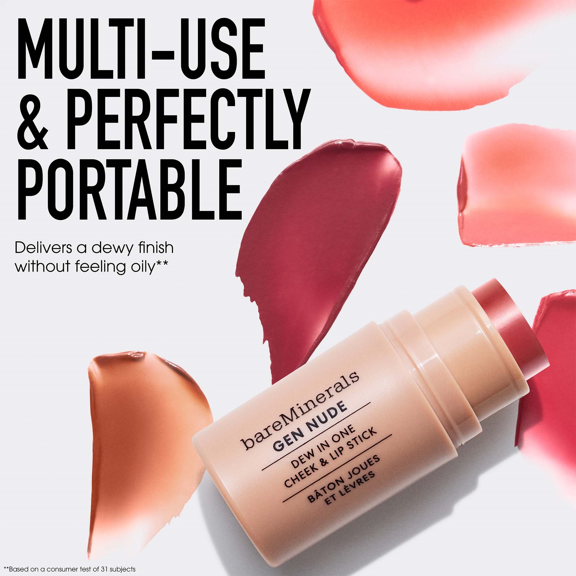 bareMinerals GEN NUDE Dew in One Cheek & Lip Stick Bare Necessity (zdjęcie 6)