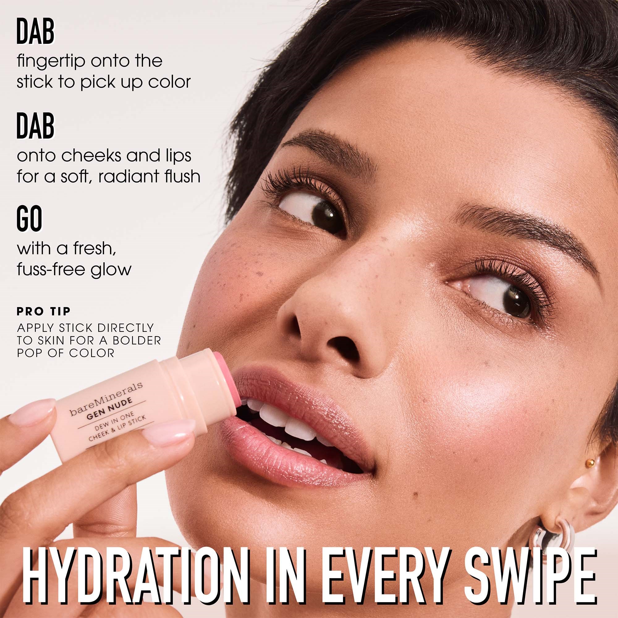 bareMinerals GEN NUDE Dew in One Cheek & Lip Stick Bare Necessity (zdjęcie 8)