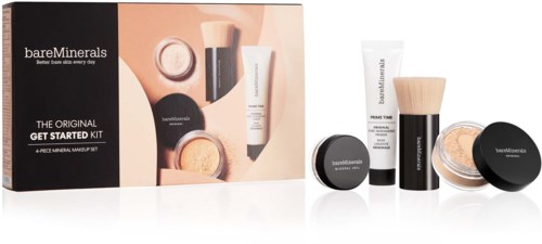 BareMinerals sminkset innehåller foundation, borste och krämprodukter för att börja sminka.