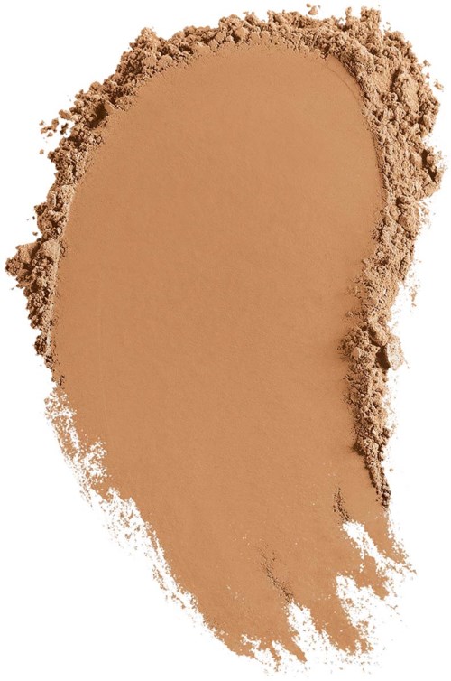 En virvel av brunt makeuppuder med lösa partiklar runt omkring.