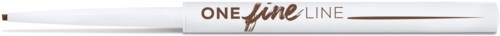 A white pen with brown text reading "ONE fine LINE" on a black background.