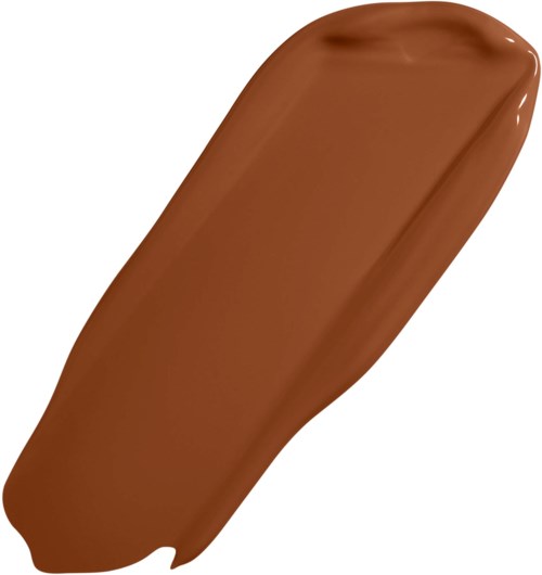 Ruskea suklaalevy, sileä ja kiiltävä pinta, pyöristetyt reunat.