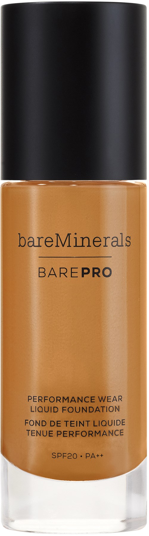 Butelka podkładu BareMinerals BarePro w cieczy z SPF20 i PA++ do użytku na co dzień.