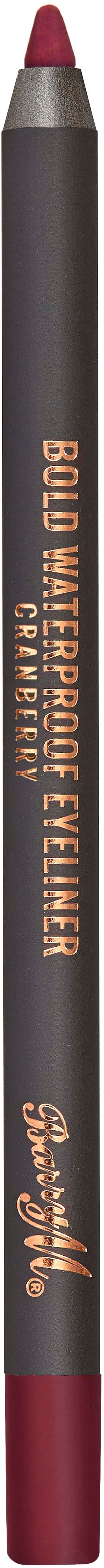 A black eyeliner pencil with gold text and maroon cap, designed for eye makeup.
