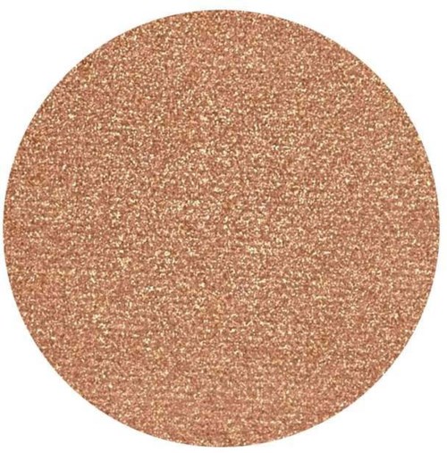 En stor, rund, glittrig ytan i roséguld med ett strukturerat, glittrande utseende.