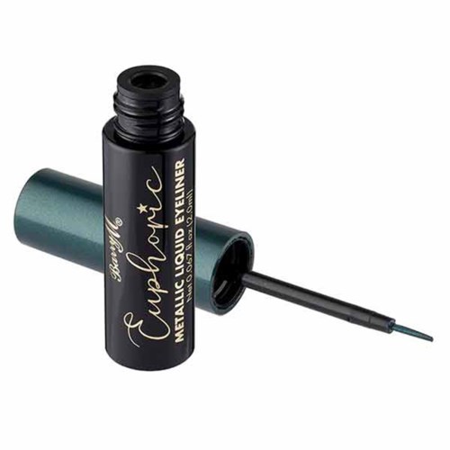 En svart flytande eyeliner flaska med en borstapplikator, märkt "Eyelight" och "Metallic Liquid Eyeliner."