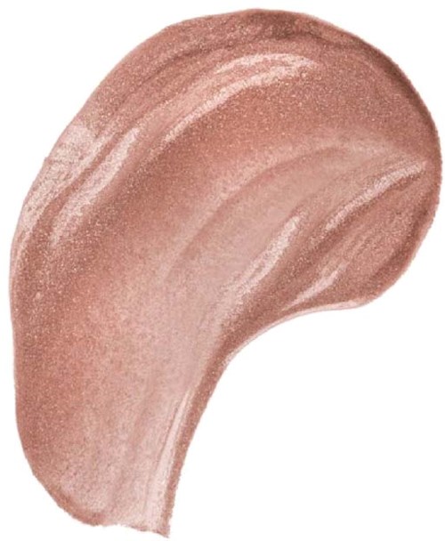 En beige eller nude makeup-rouge eller ögonskugga prov med böjd, penseldragen form.