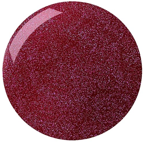 En glänsande, rund, röd glitteraktig föremål med en ljus reflektion upptill.