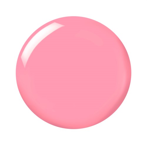 En stor rosa glänsande boll med en vit reflektion. Den ser jämn och rund ut.