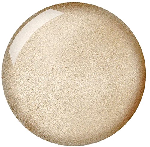En rund, glänsande, beige boll med slätt yta och en lätt reflektion i övre vänstra hörnet.