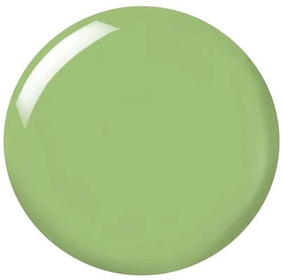 En stor grön glansig cirkel med ett vitt reflekterande ljus upptill till vänster.