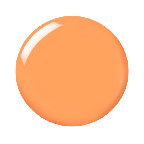 En glänsande orange boll eller sfär med ett vitt ljusreflex. Inga andra föremål syns.