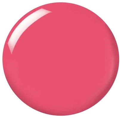 En glänsande, rosa, rund sak som ser ut som en knapp eller boll.