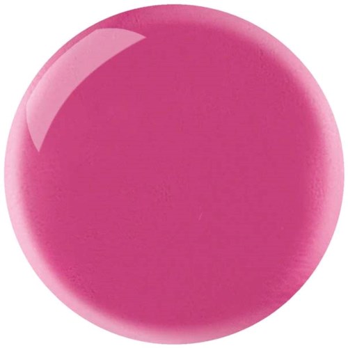 En glänsande rosa cirkel med en liten vit reflektion upptill vänster.