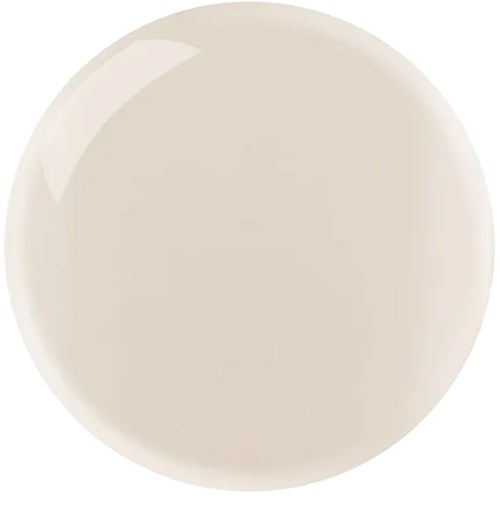 Ett stort, glänsande, beige cirkulärt föremål som reflekterar ljus, liknande en slät, glänsande sfär.