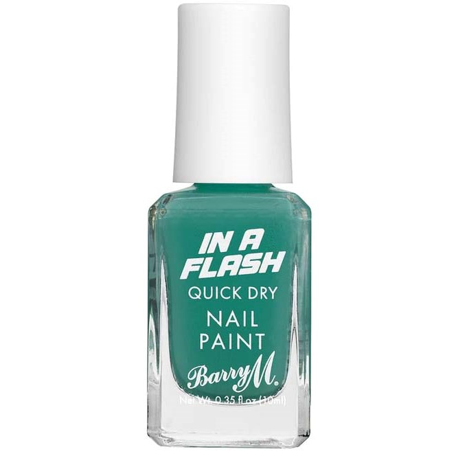 Läs mer om Barry M In A Flash Quick Dry Nail Paint Teal Rush