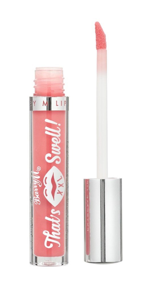 Pink lip gloss with a white applicator and transparent container, labeled 'That's XX Steel!'.