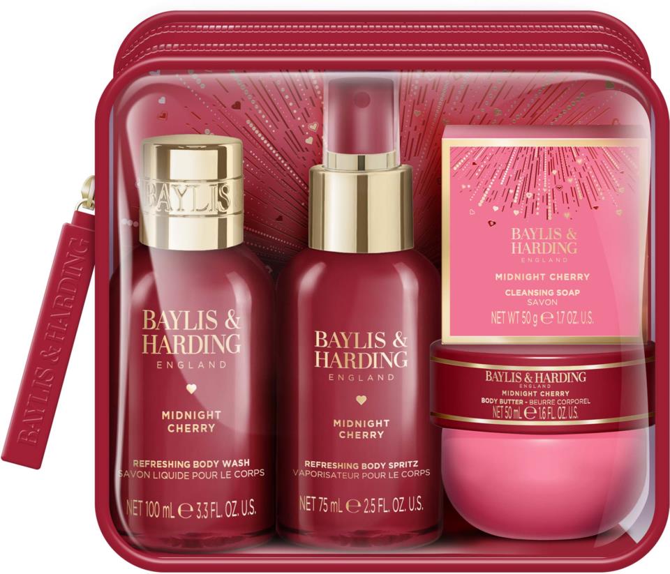 Baylis & Harding Midnight Cherry Travel Bag Gift Set | lyko.com Baylis & Harding Midnight Cherry Travel Bag Gift Set | lyko.com