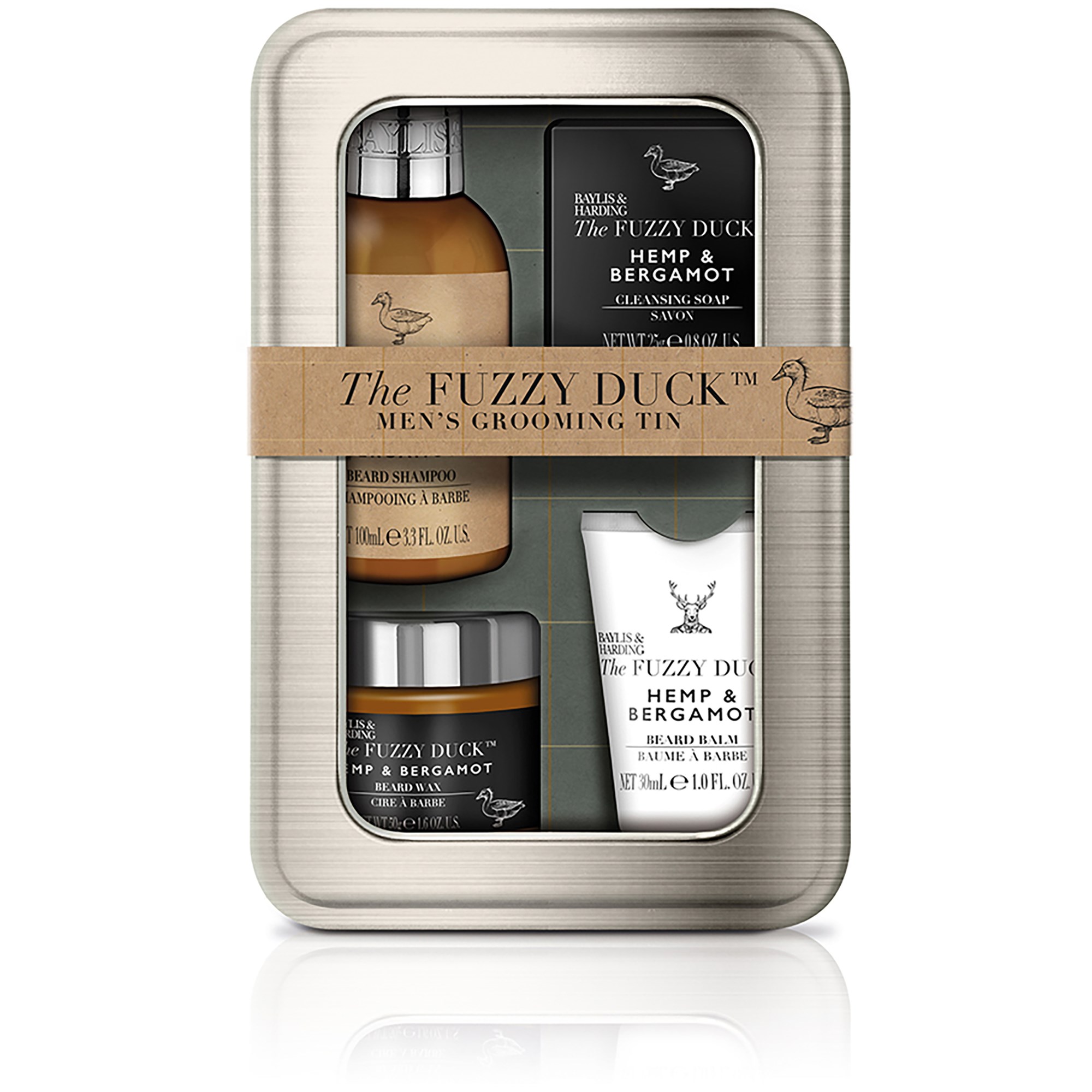 Baylis & Harding The Fuzzy Duck Men's Hemp & Bergamot Beard Tin Set