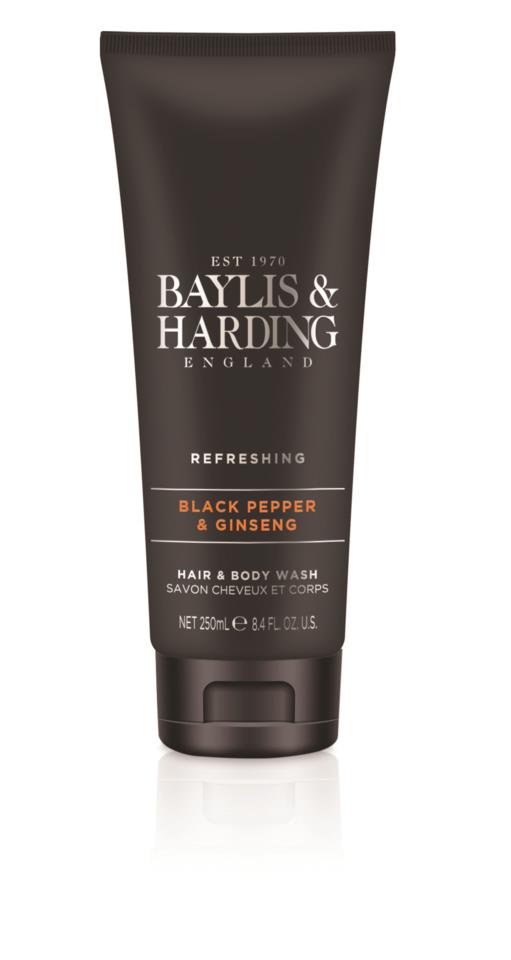 Baylis & Harding  Men's Black Pepper & Ginseng Hair & Body Wash 250ml