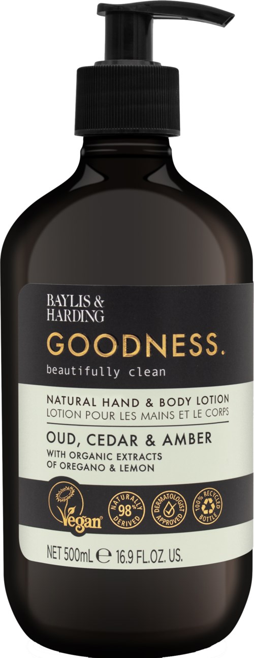 Baylis & Harding Goodness Oud, Cedar & Amber Hand & Body Cream 500 ml