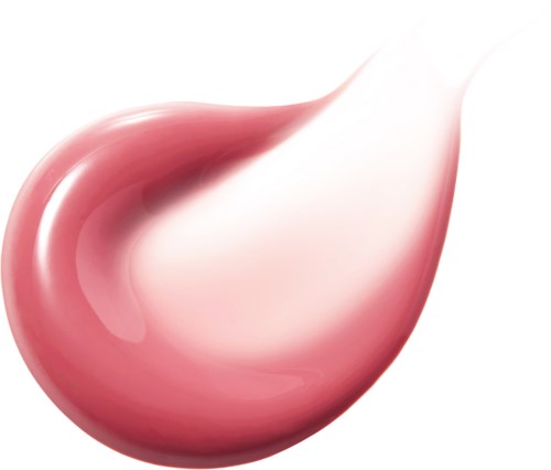 Pinkki ja valkoinen pehmeä, kiehtova muoto, jolla on sileä, kiiltävä pinta, muistuttaa abstraktia taidetta tai geelimäistä tippoa.
