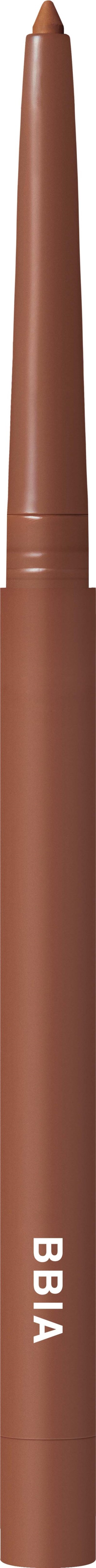 A brown pen with the word "BIBA" printed on it, pointing upward.