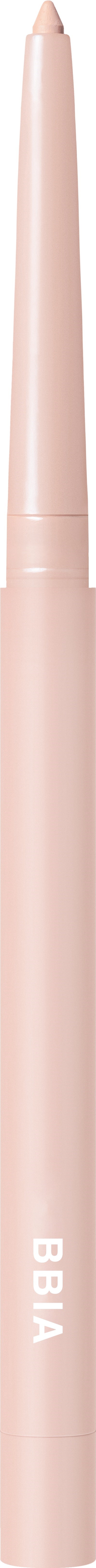 A slim, pale pink pen standing vertically with the word 'BIBI' written near the bottom.
