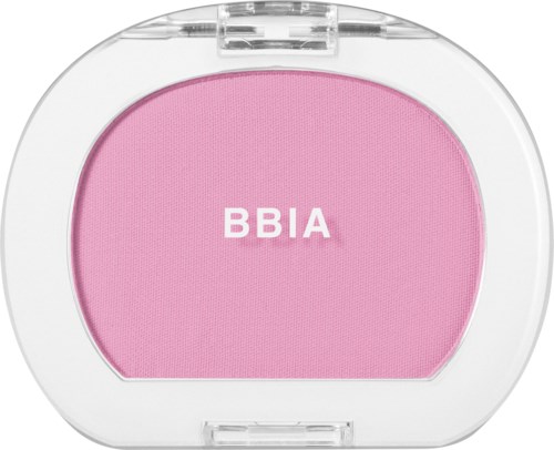 Pink blush with the word BBIA in white inside a clear case.