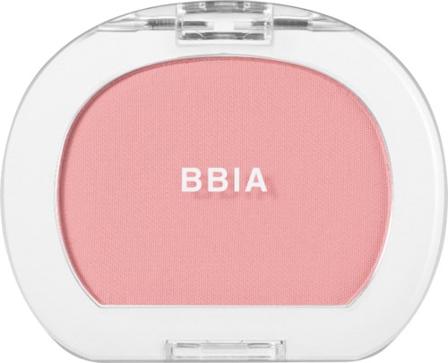 Vaaleanpunainen poskipuna valkoisessa pakkauksessa, jossa lukee BBIA.