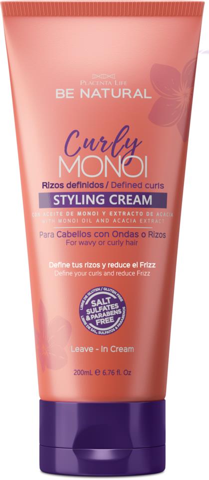 Be natural Curly Monoi Styling Cream Rizos Definidos Tub 200ml