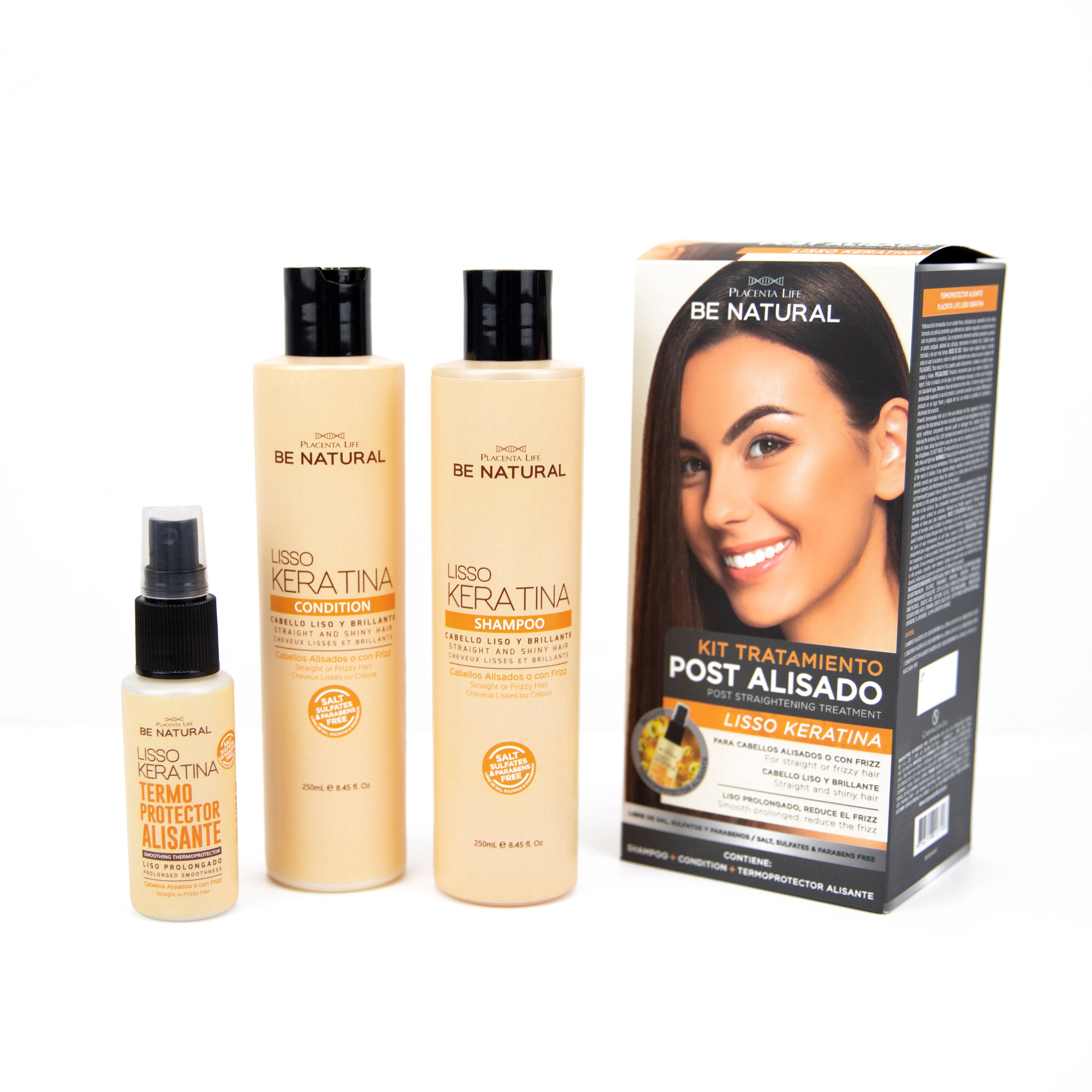 Be natural Lisso Keratina Kit Pos Alisado  550 ml