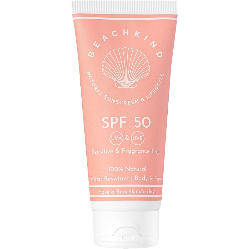 Läs mer om Beachkind Natural sunscreen sensitive fragrance free SPF50 100 ml